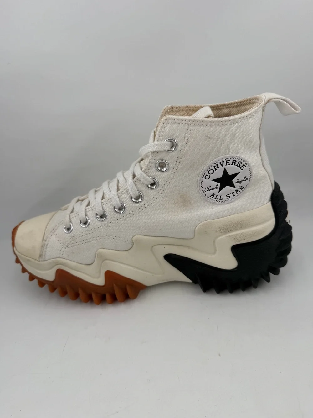👞 Converse Run Star Motion Hi White canvas Platform Sneakers- M/7 - W/8.5